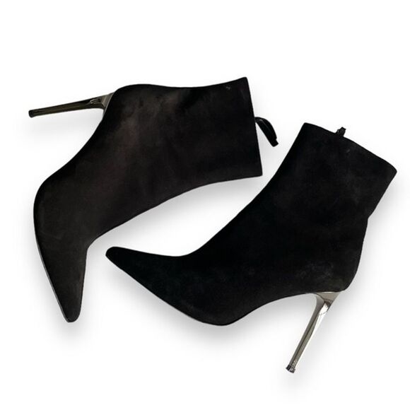 Rag & Bone WES Black Suede Stiletto Boots Ankle Booties Size 8.5 High Heels - Picture 3 of 6